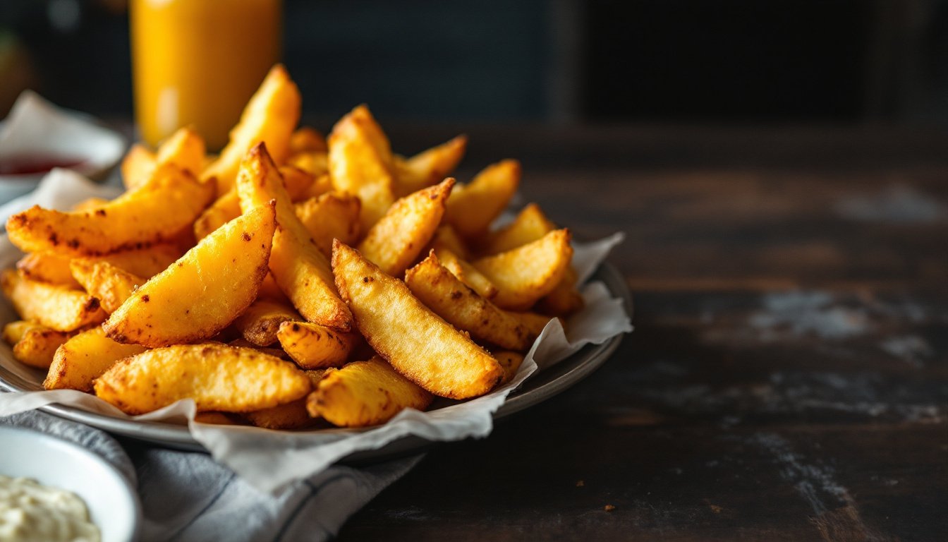 Τραγανές πατάτες στο Air Fryer έτοιμες για σερβίρισμα