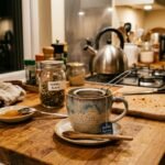 Ζεστό ρόφημα στην κουζίνα, χαλαρωτική ατμόσφαιρα