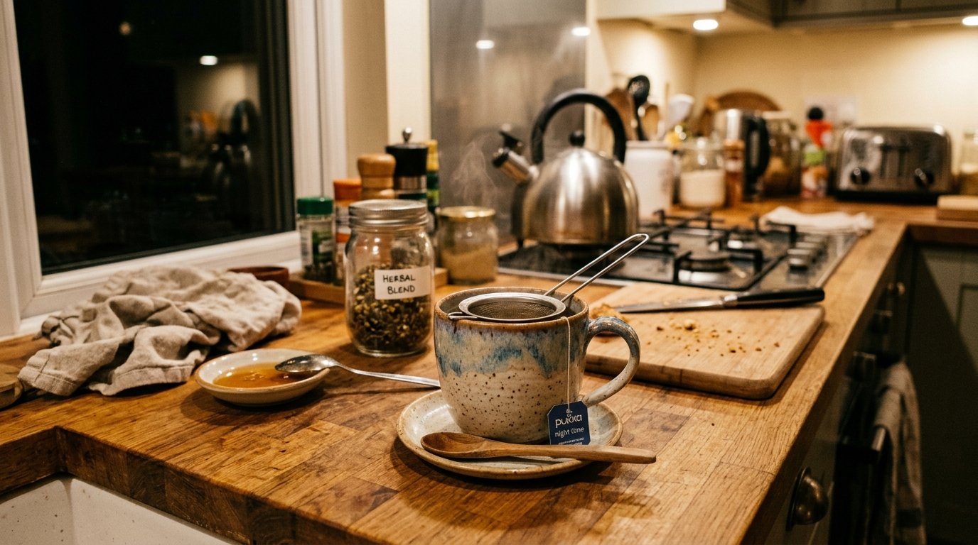 Ζεστό ρόφημα στην κουζίνα, χαλαρωτική ατμόσφαιρα