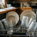 Πλυντήριο πιάτων γεμάτο με θαμπά ποτήρια